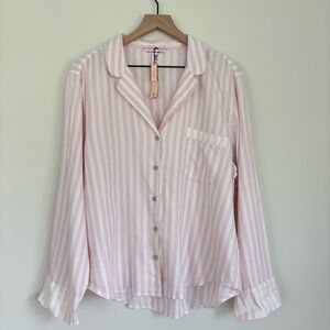 NWT Victoria’s Secret Pink Striped Long Sleeve Pajama Top L